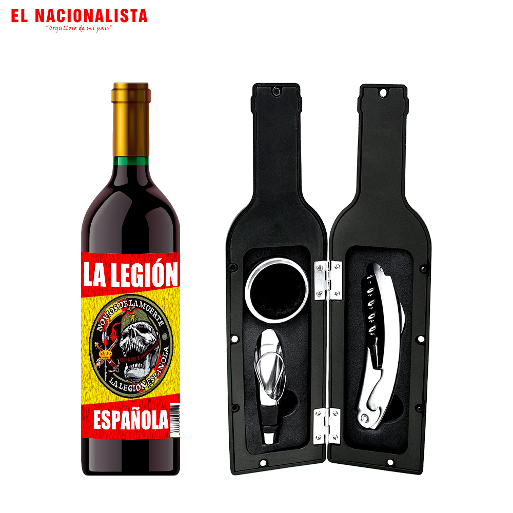 Kit Sacacorchos en Estuche Legión Española Novios de la Muerte – Set de Vino con Emblema Legionario
