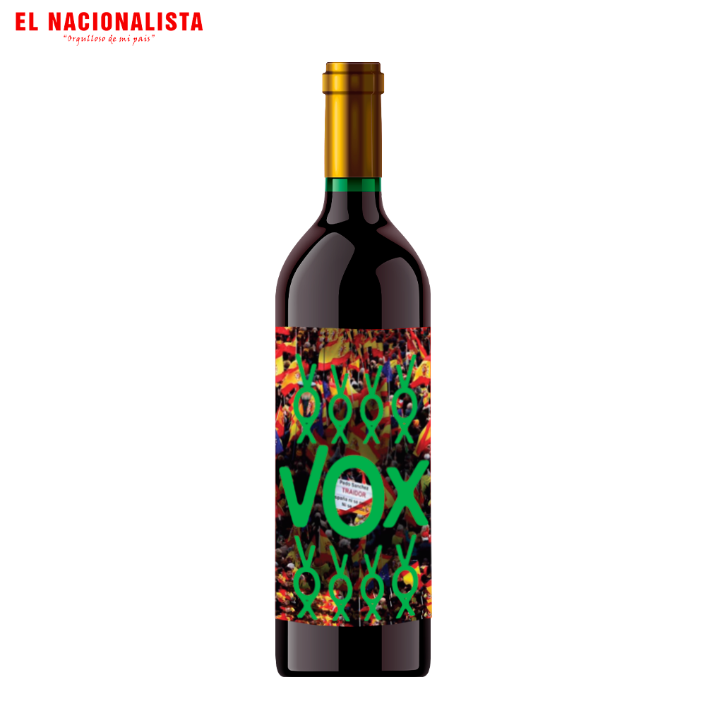 Botella de Vino Dorado Vox con muchos Vox – Edición Especial Vox con muchos Vox