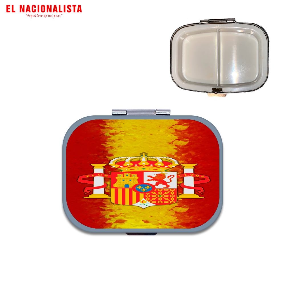 Pastillero Cuadrado Escudo con bandera españa – Práctico y con Estilo Escudo con bandera españa