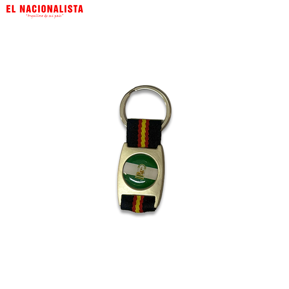 Llavero de Tela Andalucía – Cinta Bandera España Negro