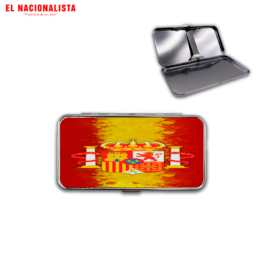 Pitillera Escudo con bandera españa – Elegancia de Bolsillo Escudo con bandera españa