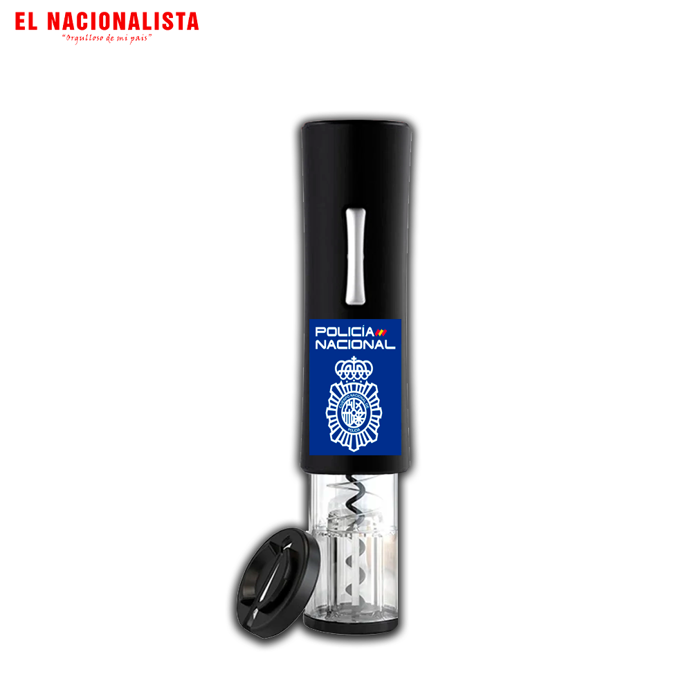 Sacacorchos Eléctrico Policía Nacional – Abridor Automático con Emblema de la Policía Nacional