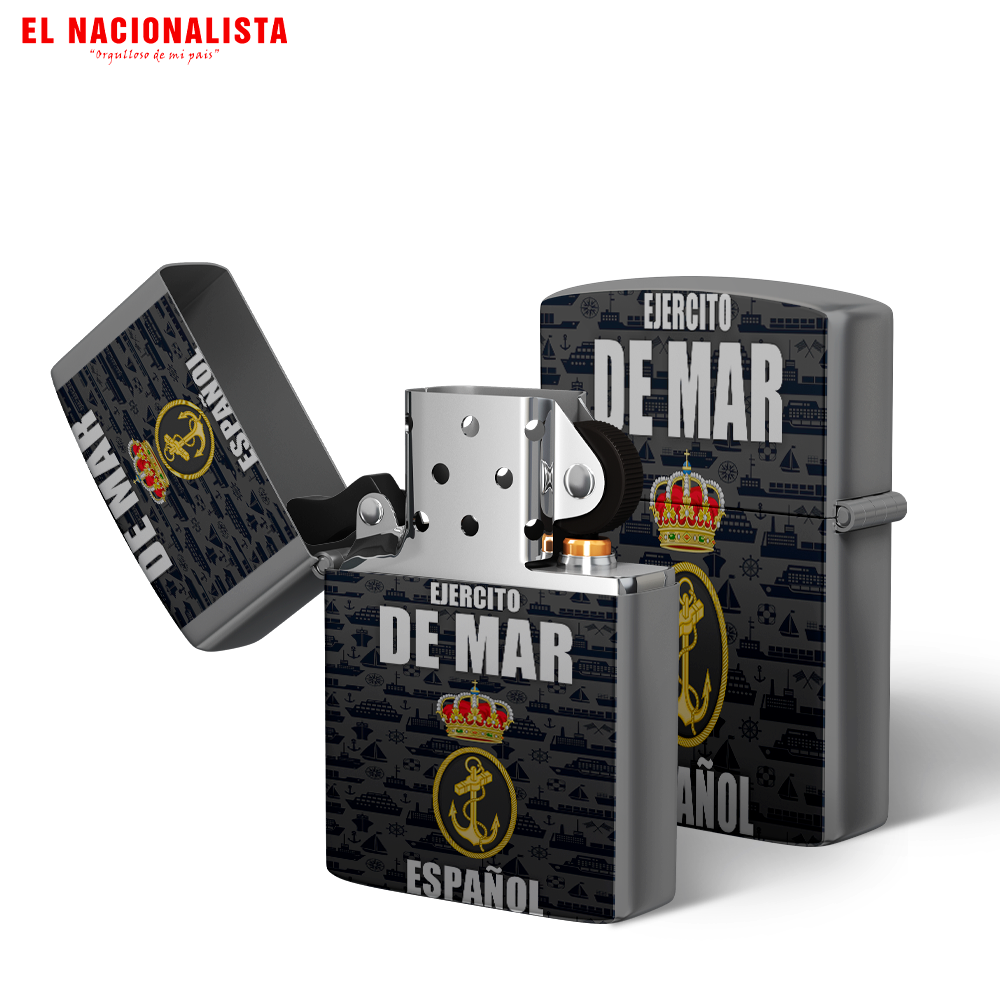 Encendedor Tipo Zippo Ejército de Mar Español – Mechero de Colección con Emblema del Ejército de Mar