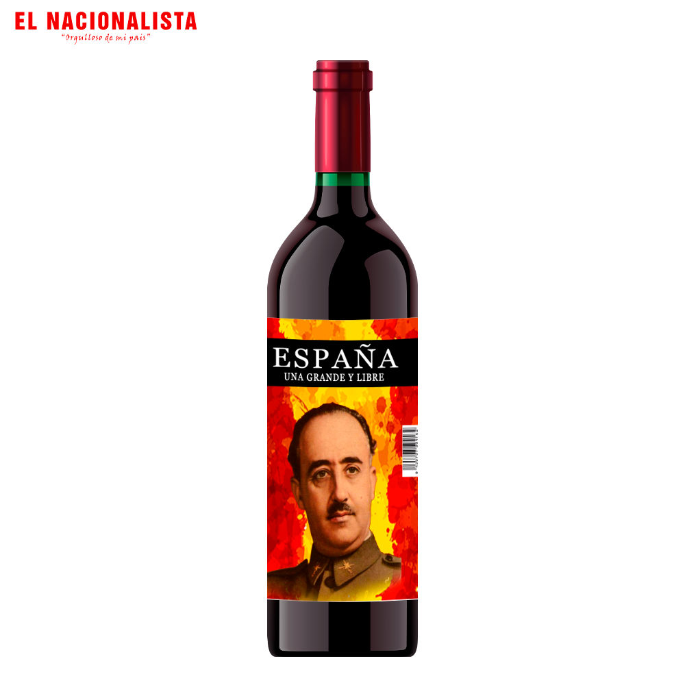 Botella de Vino España Grande y Libre Franco – Edición Especial España Grande y Libre Franco