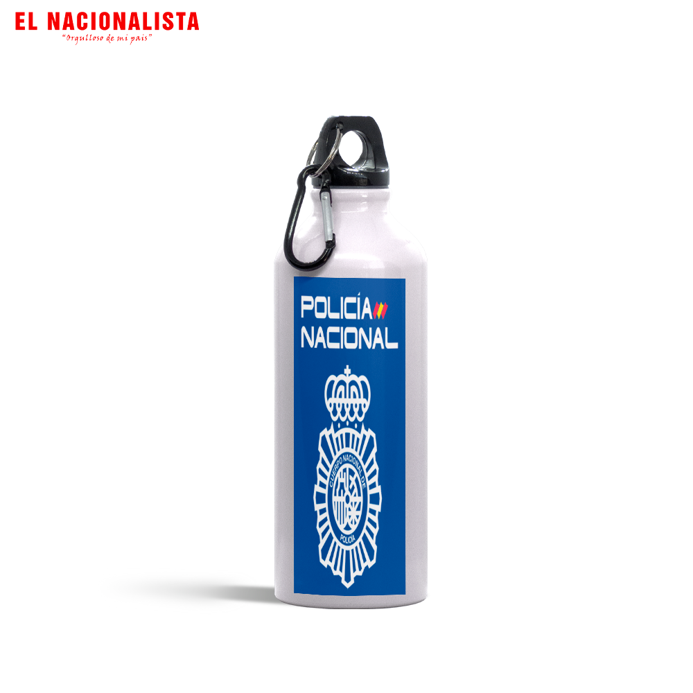 Cantimplora de Aluminio Policía Nacional – Botella Deportiva con Emblema de la Policía Nacional