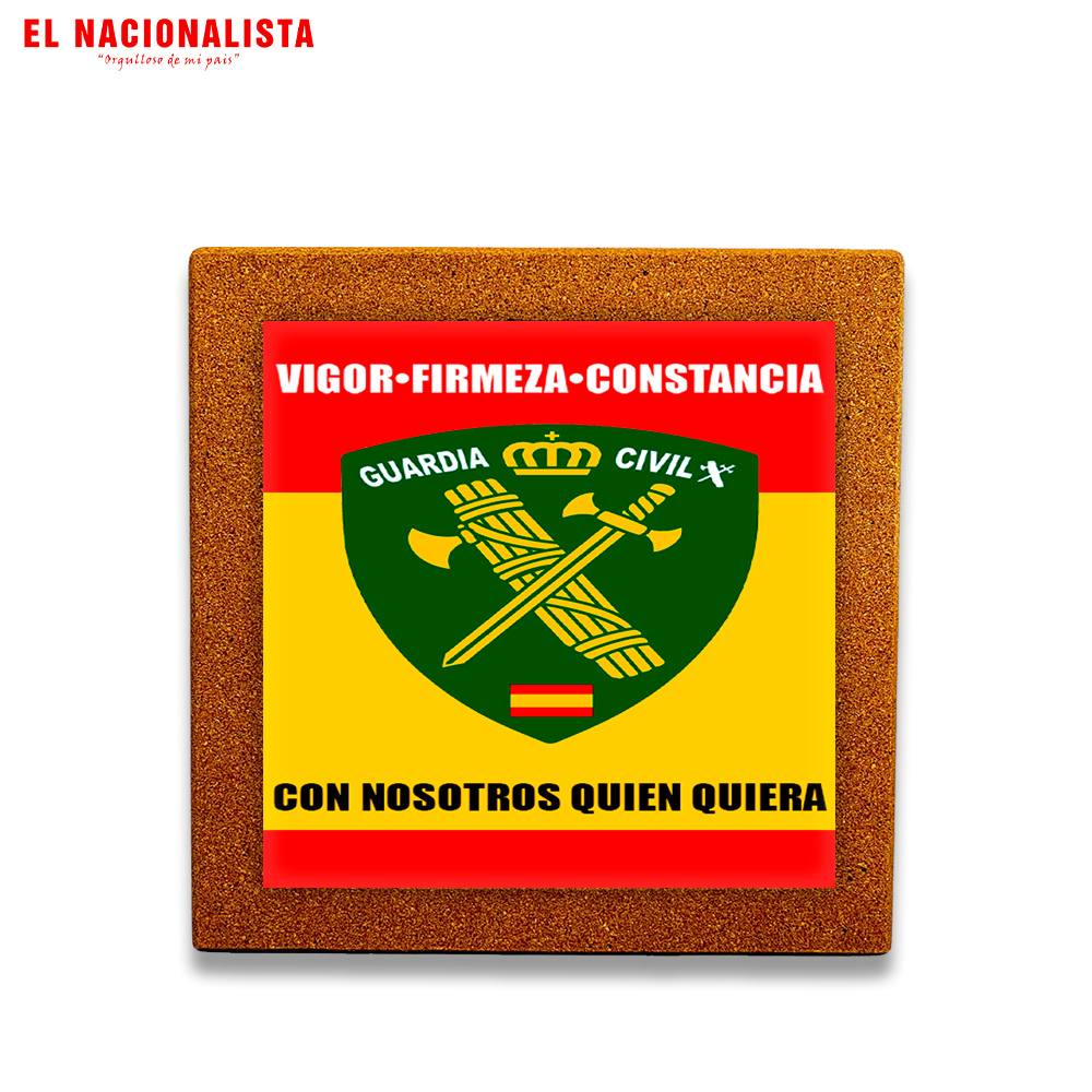 Baldosa Decorativa Enmarcada Guardia Civil España – Azulejo con Emblema de la Guardia Civil