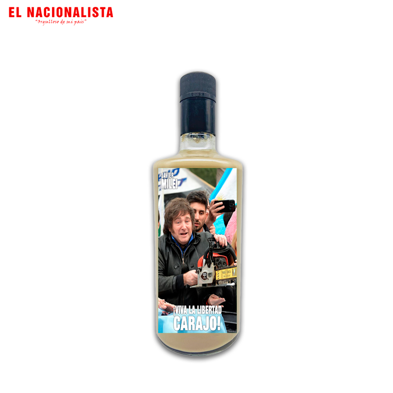 Botella de Licor Artesanal Javier Milei – Edición Premium Viva la Libertad