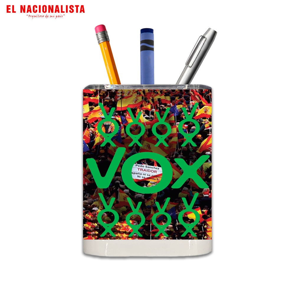 Porta Lápices Cuadrado Vox con muchos Vox – Organiza con Identidad Vox con muchos Vox