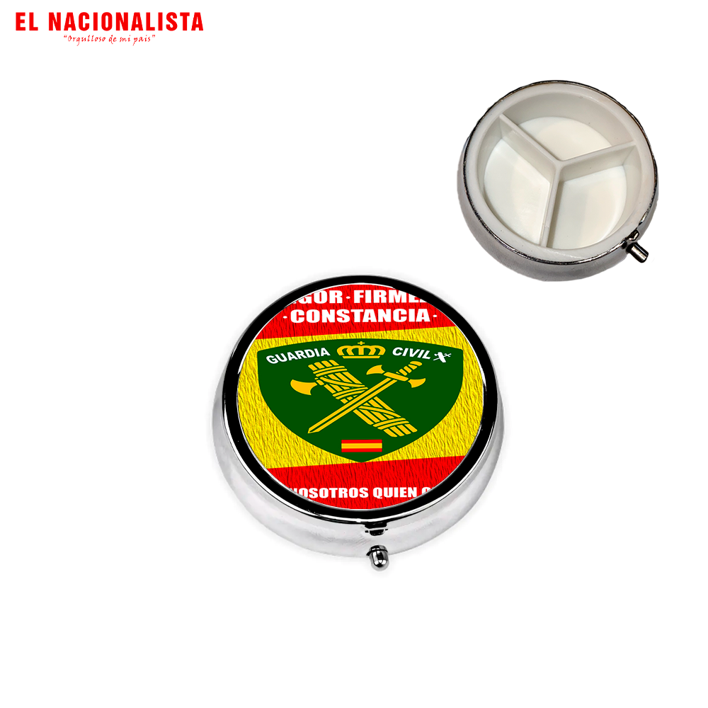 Pastillero Metálico Redondo Guardia Civil – Organizador de Bolsillo Guardia Civil