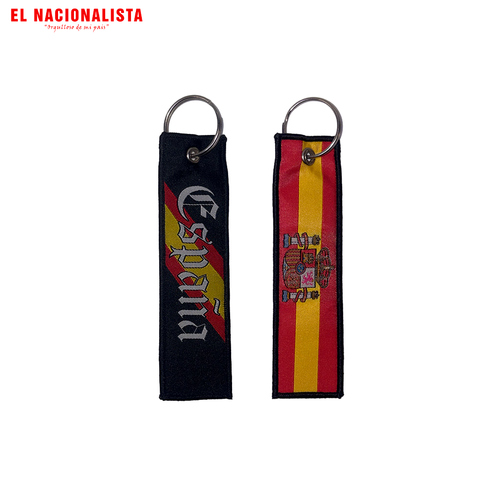 Llavero Largo España Gótico con Escudo – Bandera Nacional