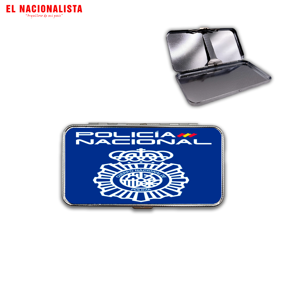 Pitillera Metálica Policía Nacional – Estuche de Bolsillo con Emblema de la Policía Nacional