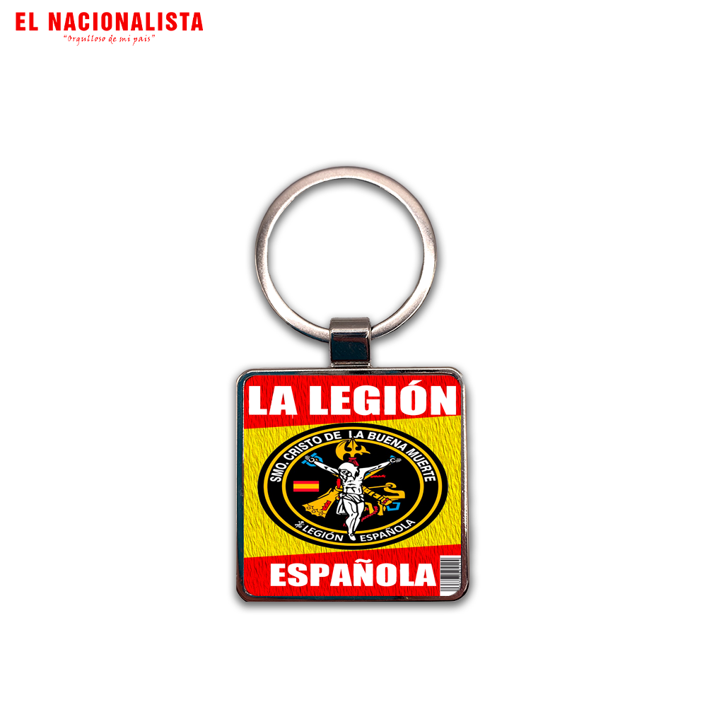 Llavero Cuadrado Metálico Cristo de la Buena Muerte – Accesorio con Imagen del Cristo de la Buena Muerte