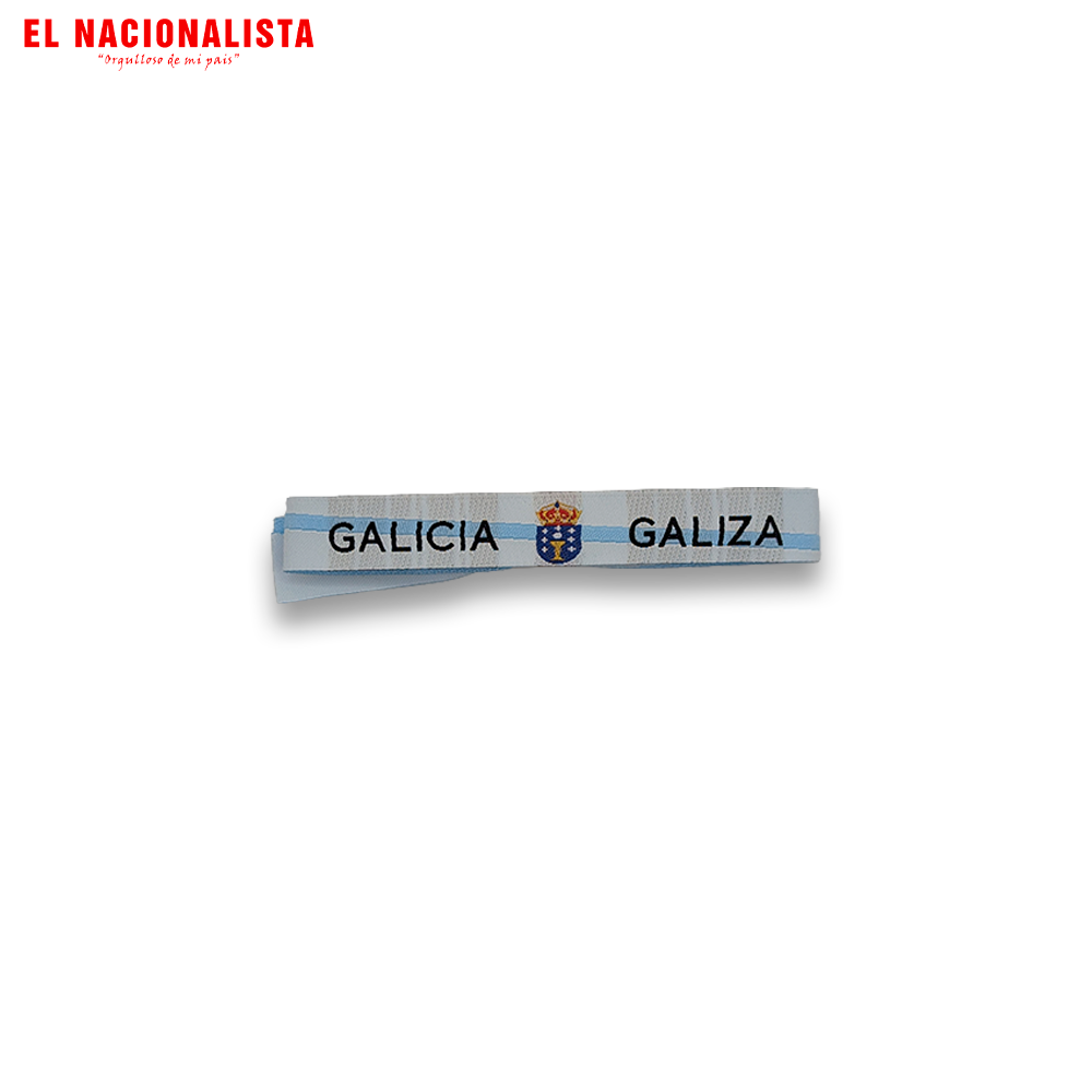 Pulsera de Tela Galicia / Galiza – Pulsera Bordada con la Bandera y Escudo Gallego