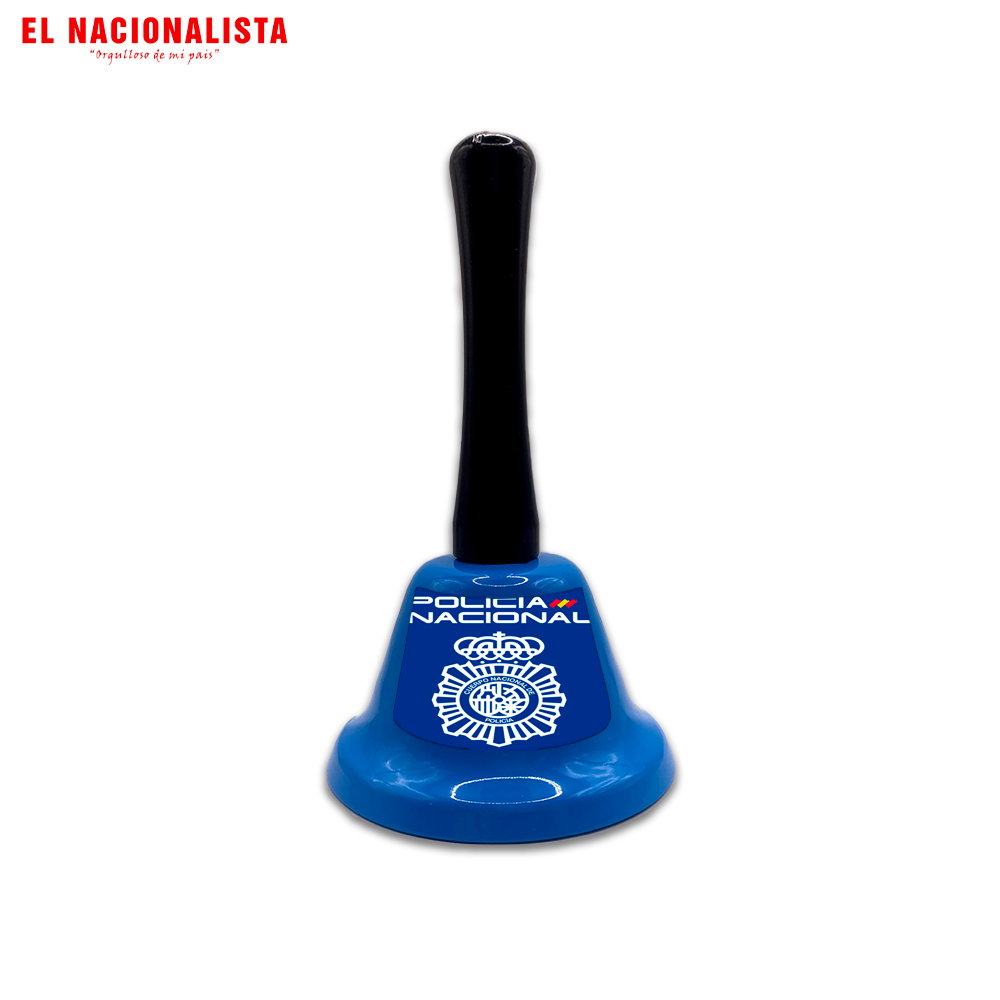 Campana Decorativa Policía Nacional – Campanilla con Mango y Emblema de la Policía Nacional