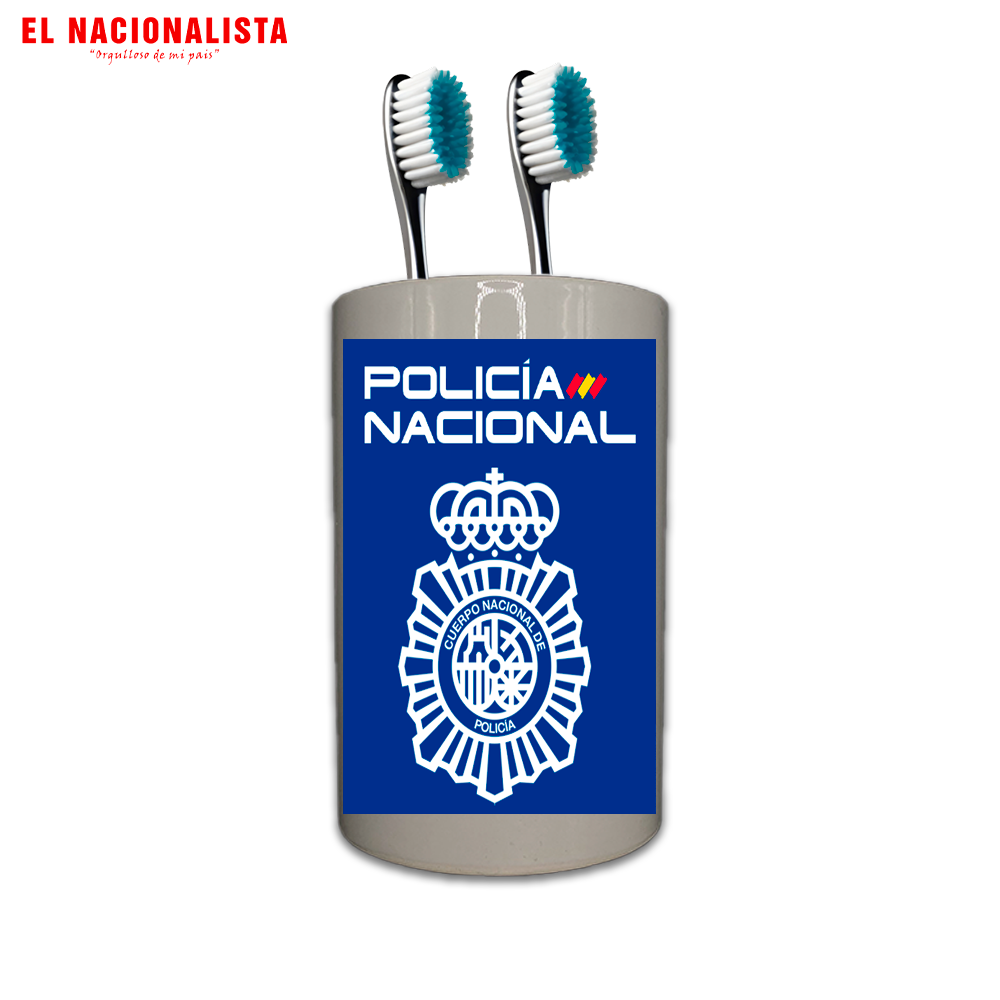Bote para Cepillos de Dientes Policía Nacional – Organizador de Baño con Emblema de la Policía Nacional