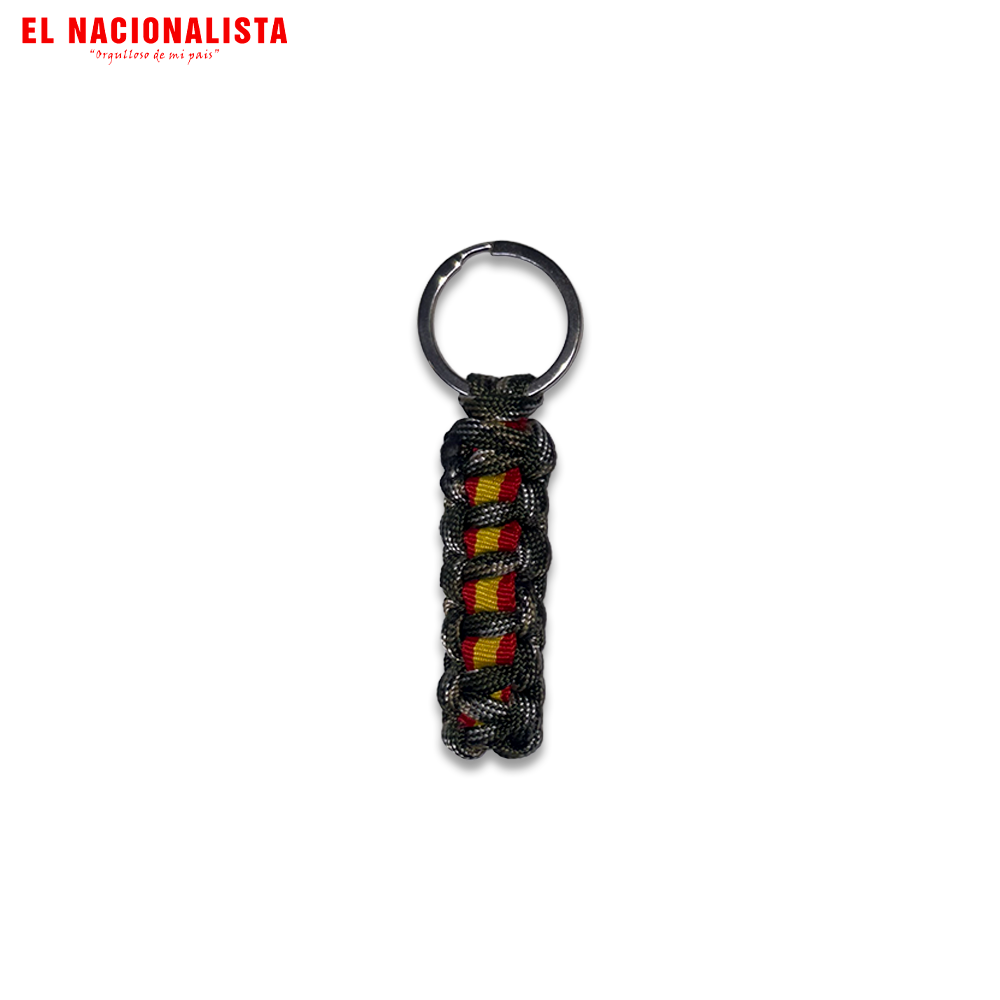 Llavero de Tela Paracord Bandera de España – Negro y Camuflaje