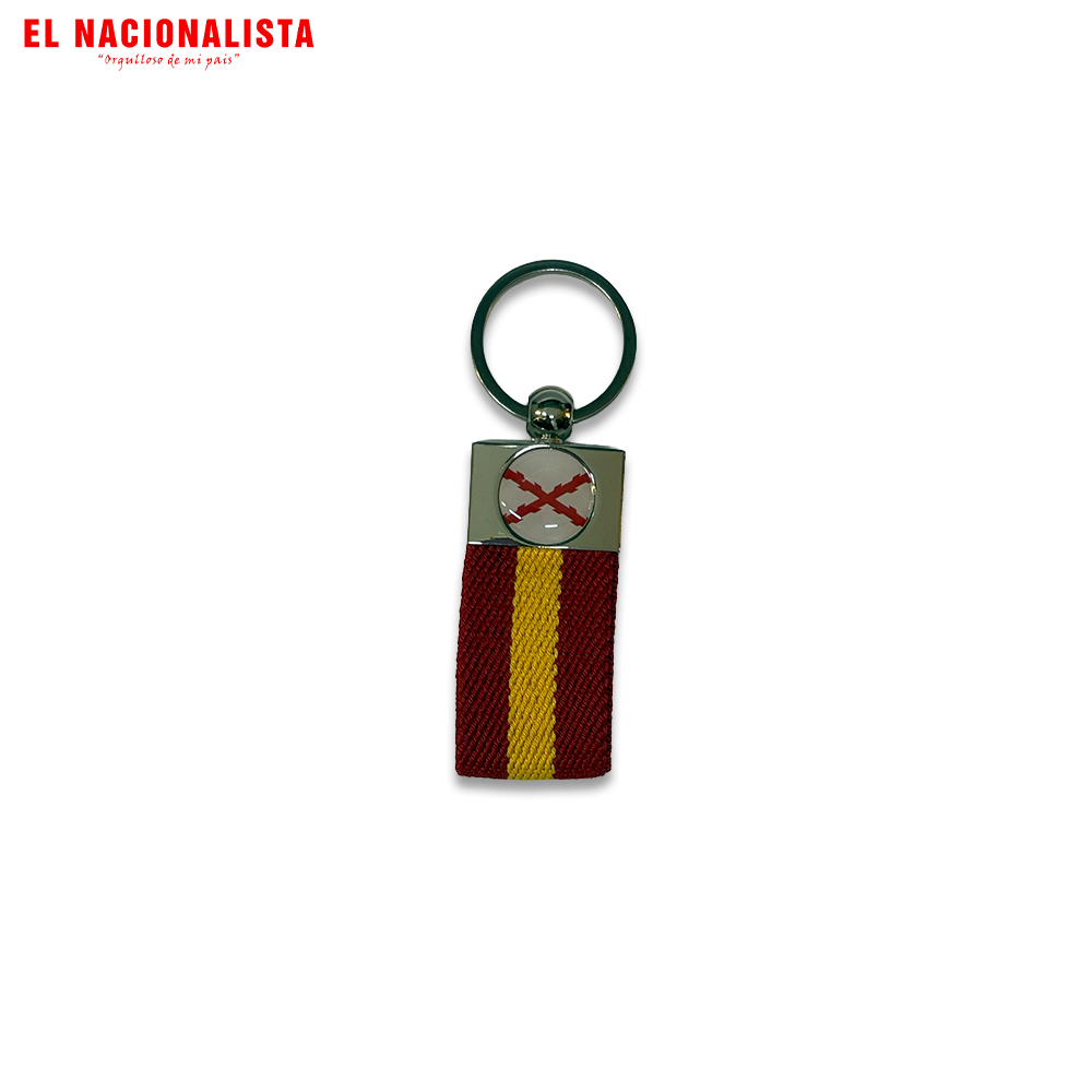 Llavero de Tela Cruz de Borgoña – Cinta Bandera España Rojo