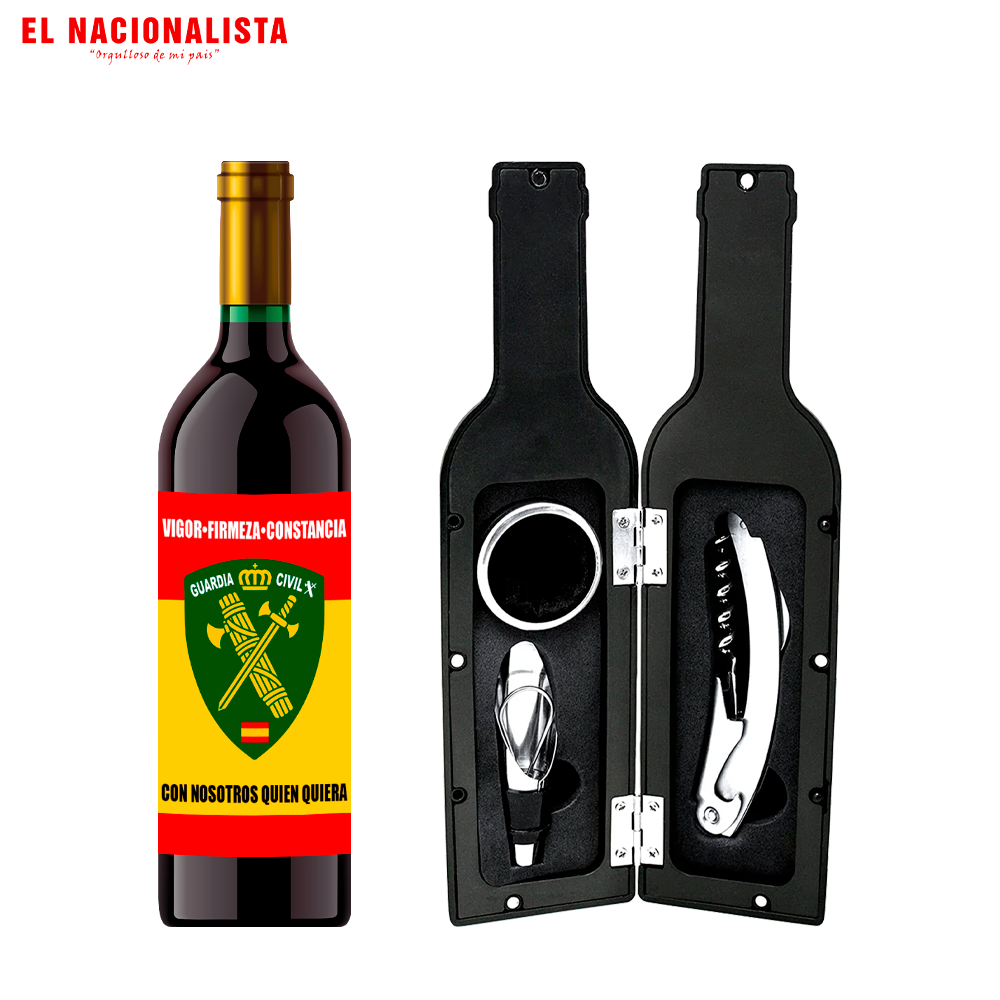 Kit Sacacorchos en Estuche Guardia Civil España – Set de Vino con Emblema de la Guardia Civil