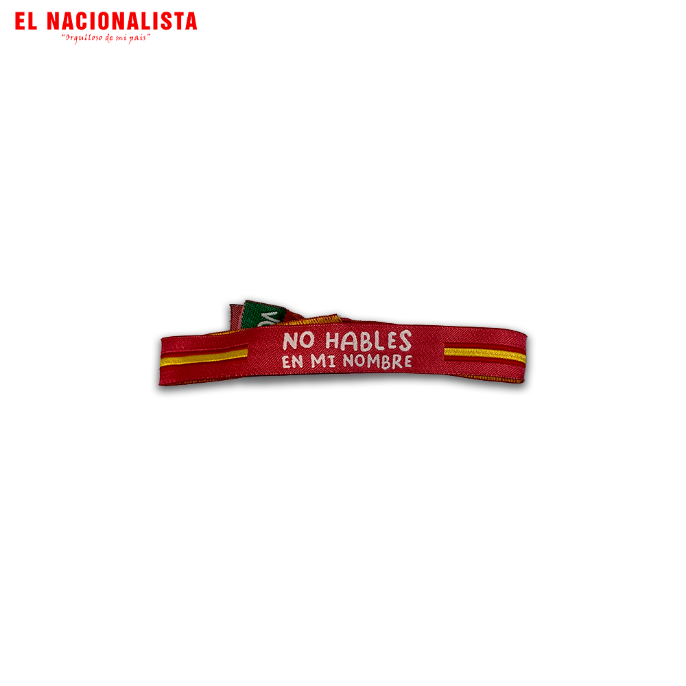Pulsera No Hables en Mi Nombre – Roja con Bandera