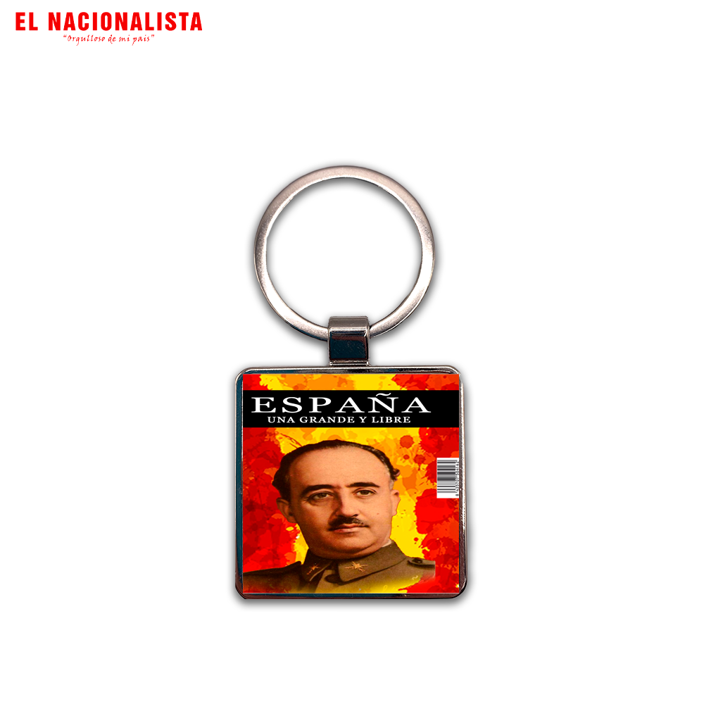 Llavero Cuadrado España Grande y Libre Franco – Accesorio de Calidad España Grande y Libre Franco
