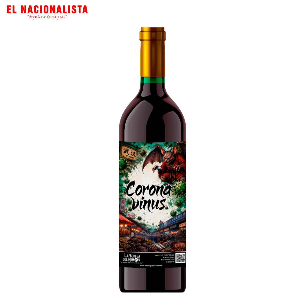 Vino Crianza Divertido para Regalos y Eventos con Mensaje Gracioso | Coronavirus