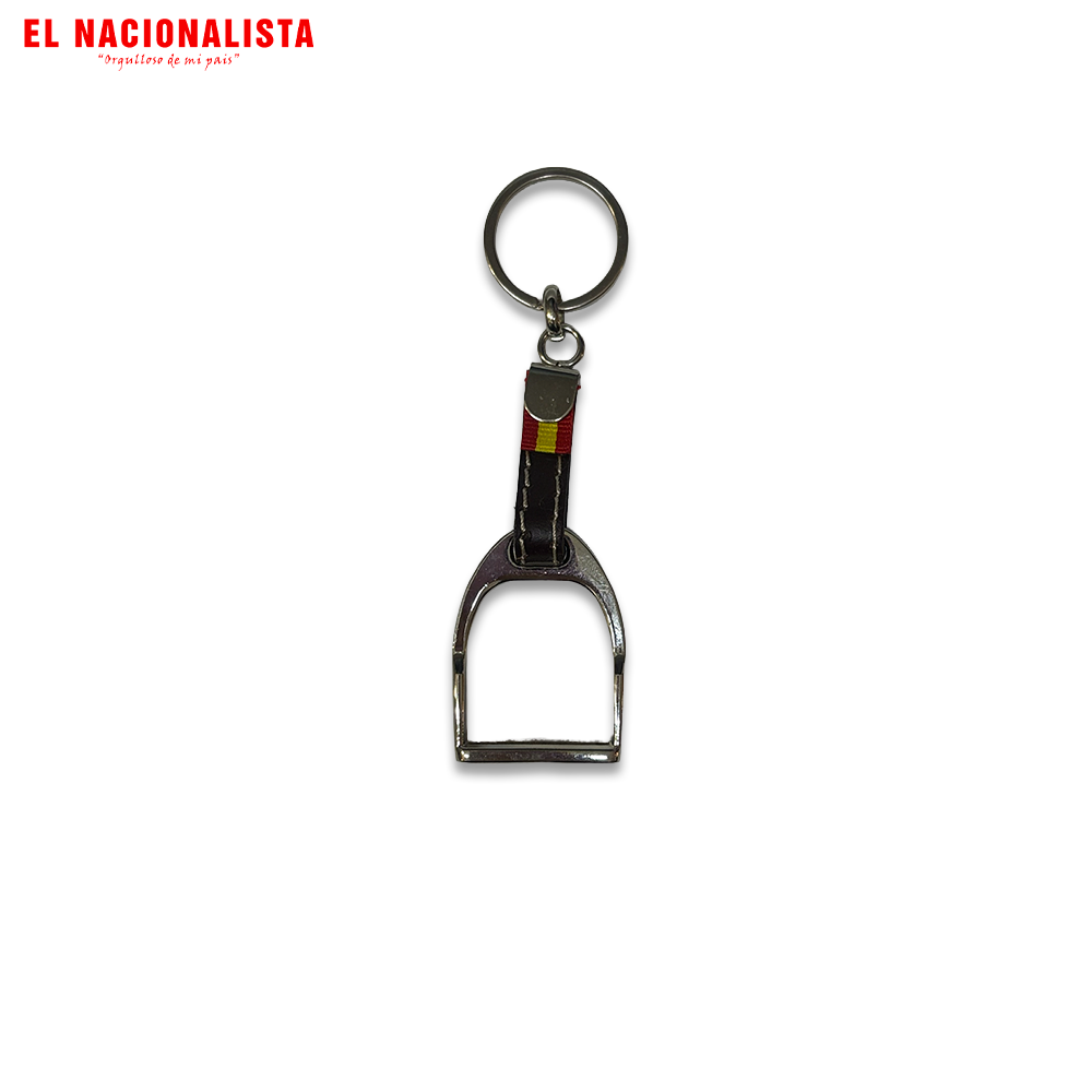 Llavero Estribo con Bandera de España – Tradición Ecuestre