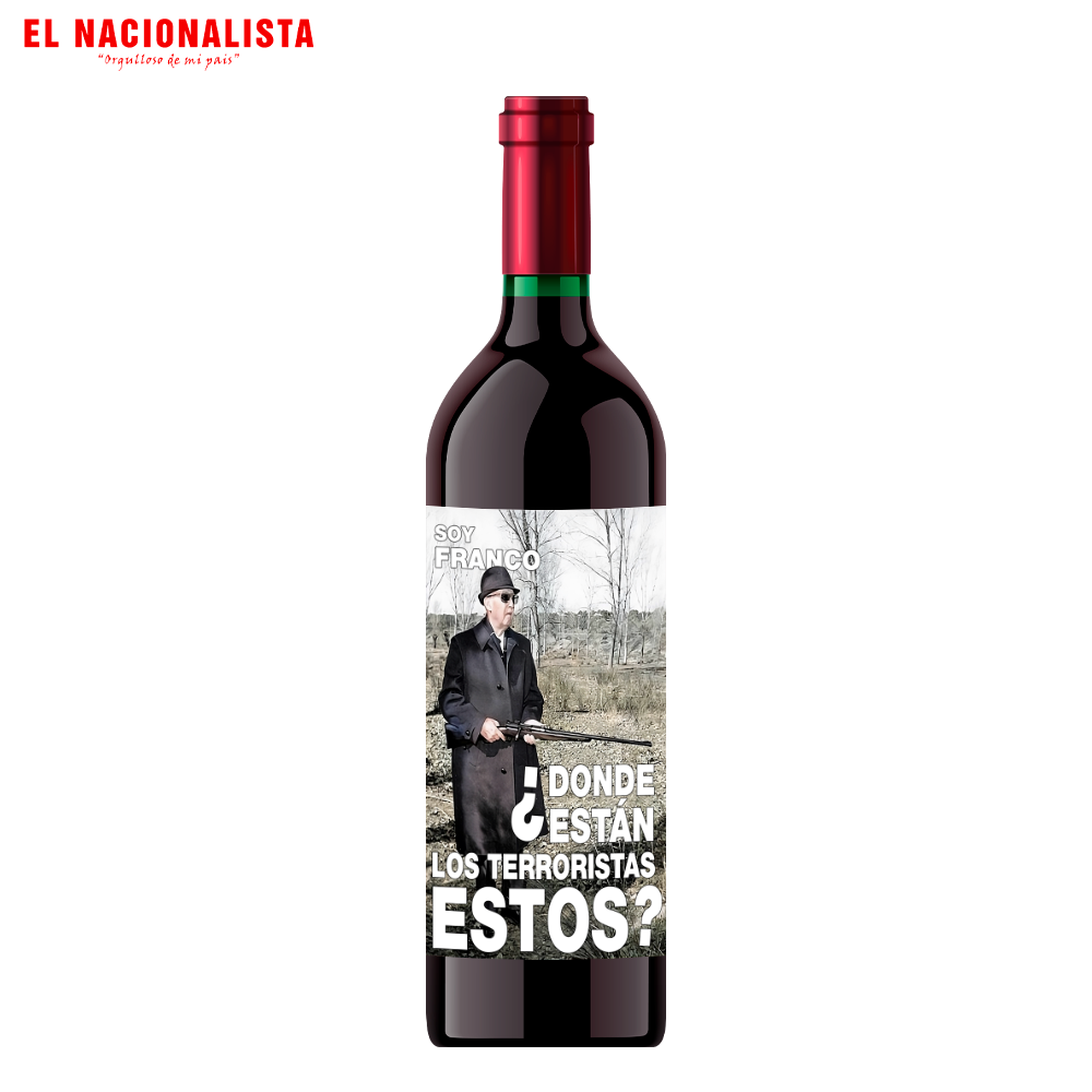 Botella de Vino Soy Franco donde están los Terroristas – Edición Especial Soy Franco donde están los Terroristas