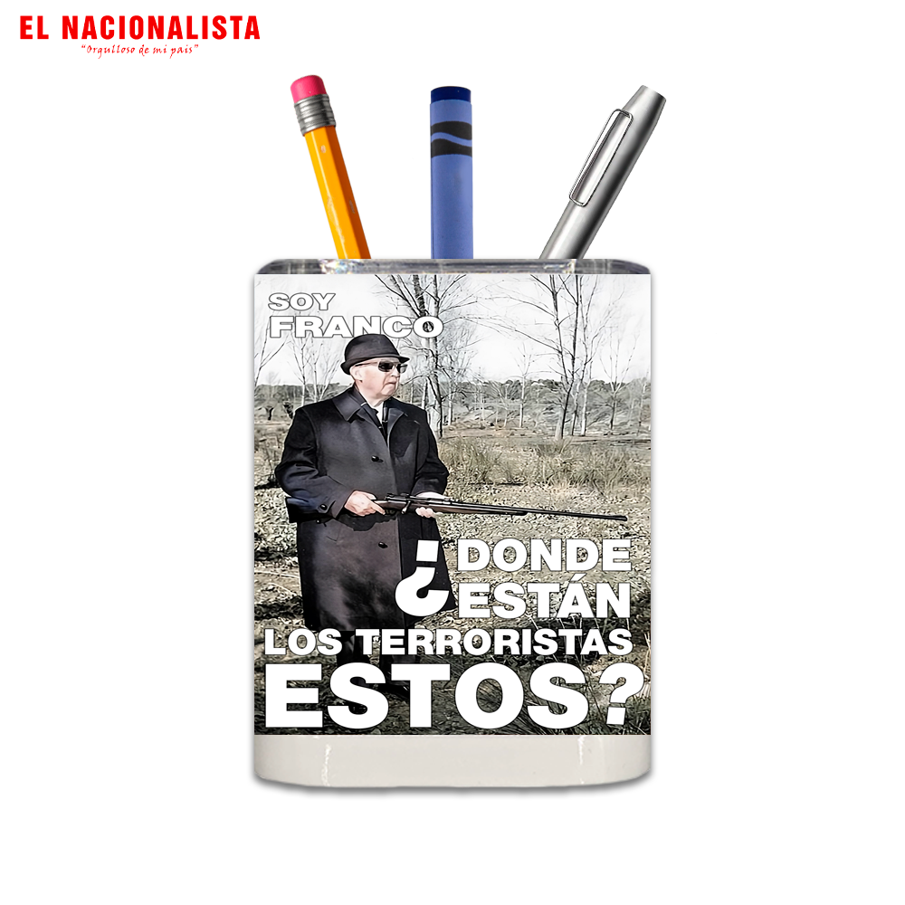 Porta Lápices Cuadrado Soy Franco donde están los Terroristas – Organiza con Identidad Soy Franco donde están los Terroristas