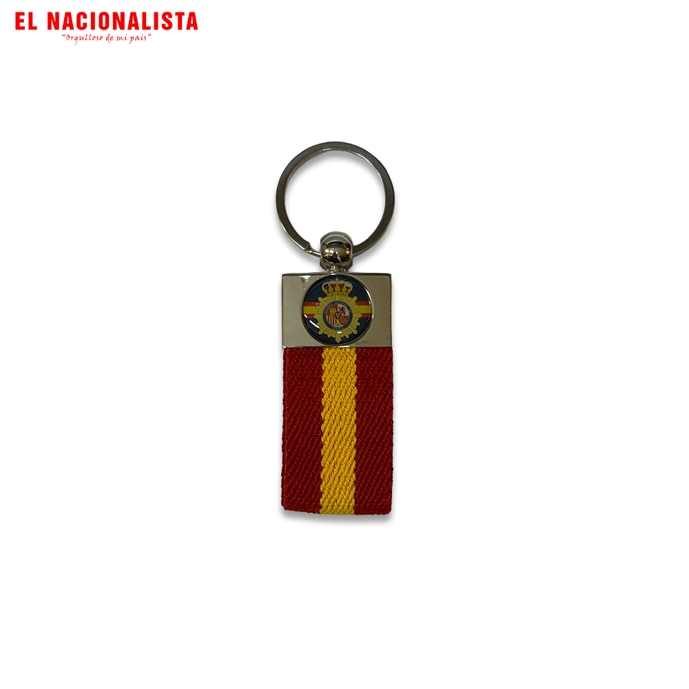 Llavero de Tela Policía Nacional – Cinta Bandera España Rojo