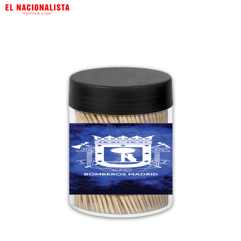 Bote de Palillos Bomberos Madrid – Palillero de Cocina con Escudo Oficial