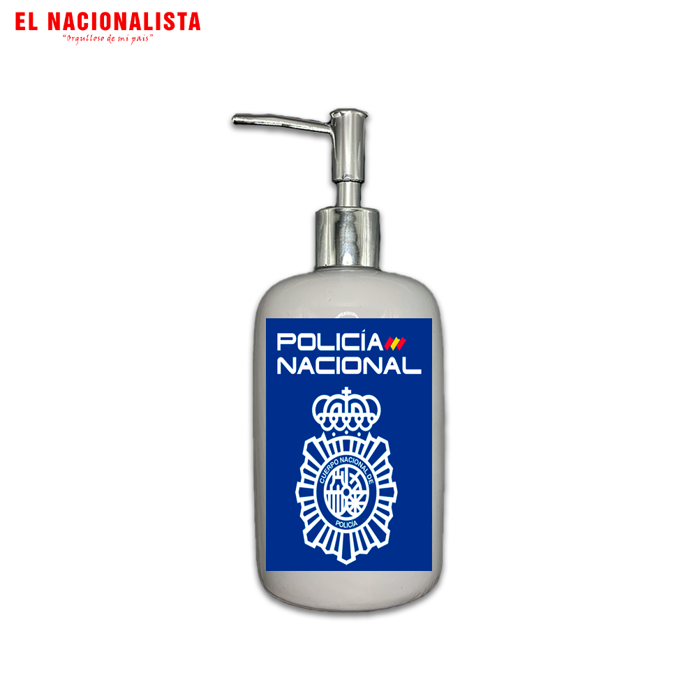 Dispensador de Jabón Policía Nacional – Dosificador de Baño con Emblema de la Policía Nacional
