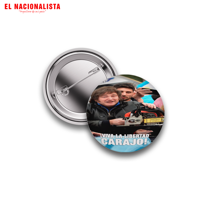 Pin de Solapa Javier Milei – Insignia Metálica Viva la Libertad