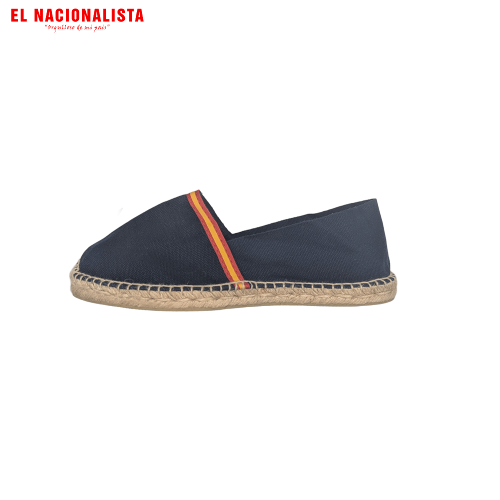 Alpargatas de España Tradicionales Azul Marino – Espadrilles de Lona y Yute con Detalle Bandera