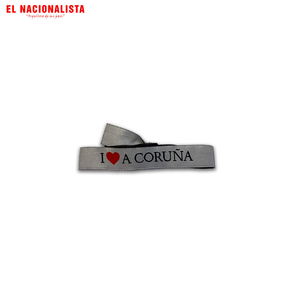 Pulsera I Love A Coruña – Blanca Corazón Rojo