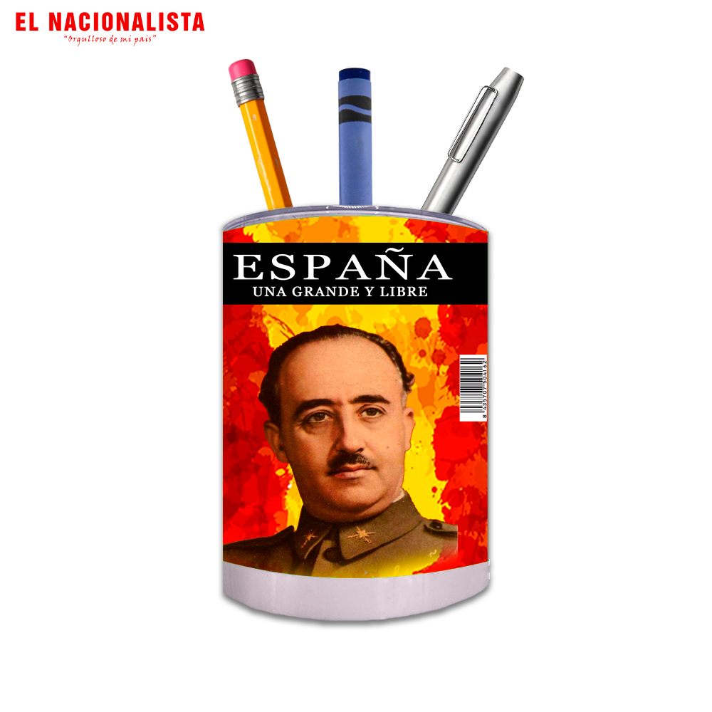 Porta Lápices Circular España Grande y Libre Franco – Orden con Identidad España Grande y Libre Franco