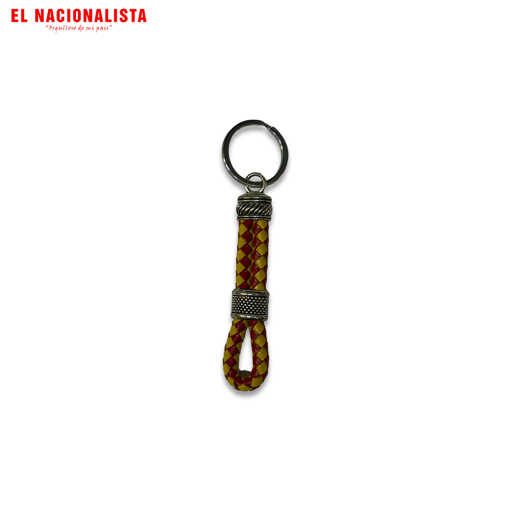 Llavero de Tela Trenzado Bandera de España – Lazo Rojo y Amarillo