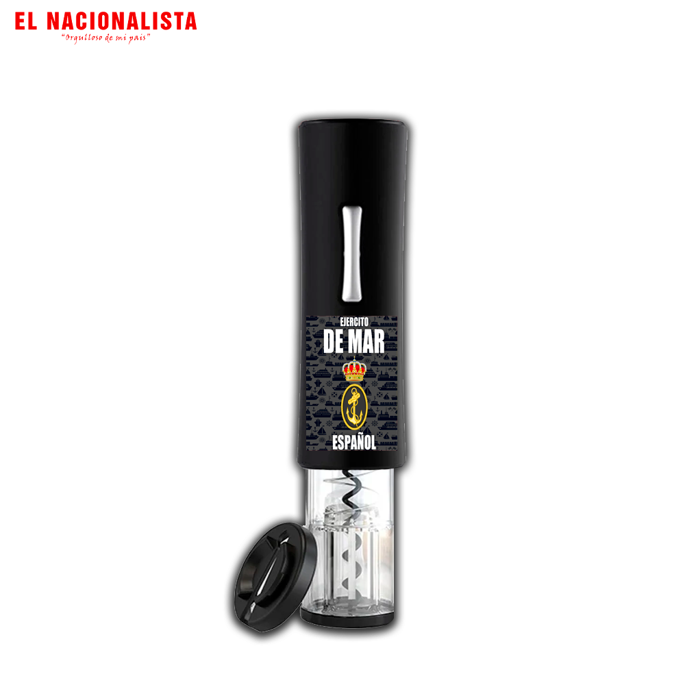 Sacacorchos Eléctrico Ejército de Mar Español – Abridor Automático con Emblema del Ejército de Mar