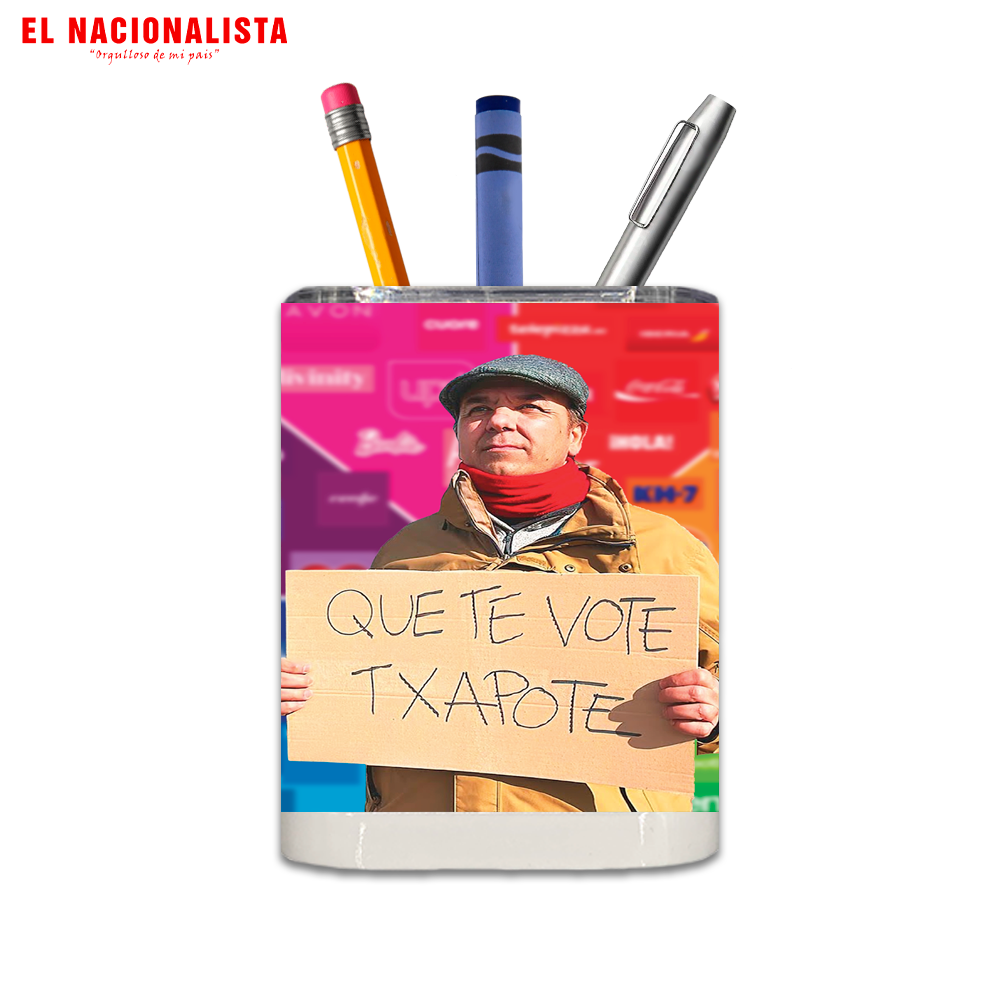 Porta Lápices Cuadrado Que te vote Txapote – Organiza con Identidad Que te vote Txapote