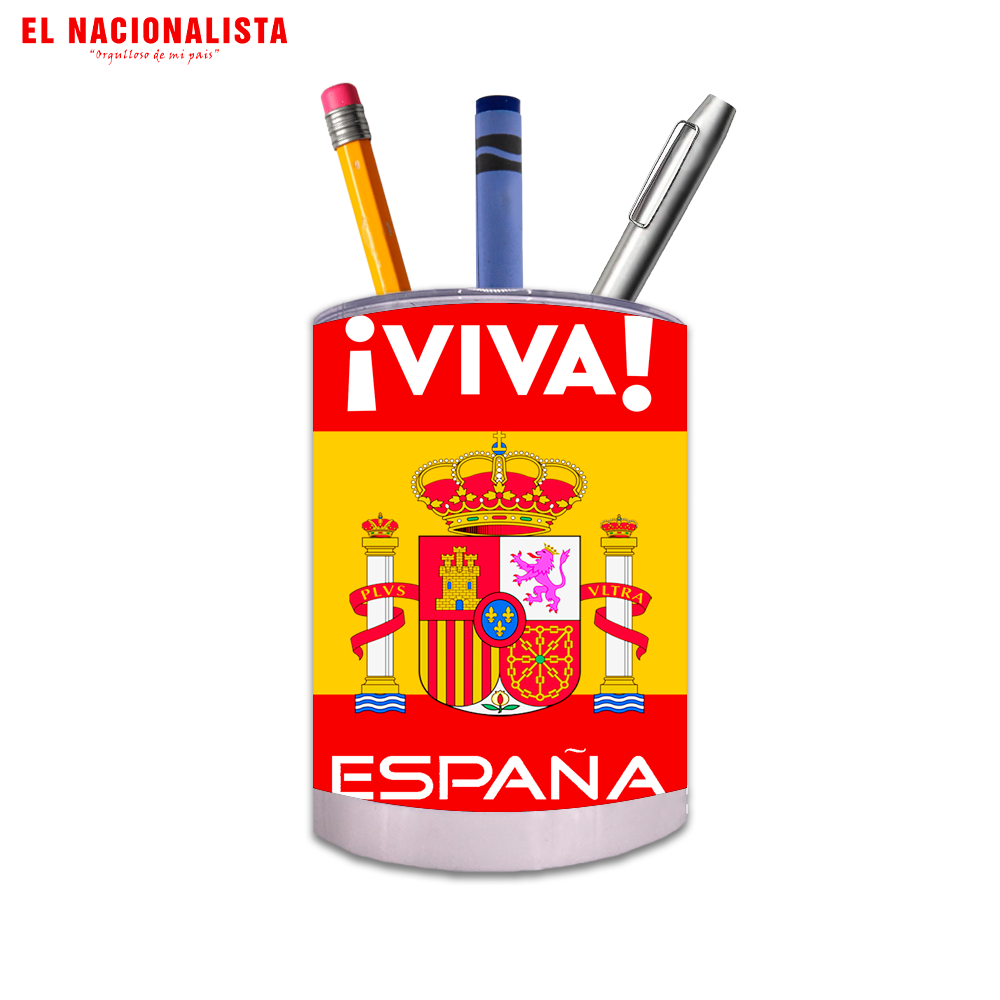 Porta Lápices Circular Viva España bandera – Orden con Identidad Viva España bandera