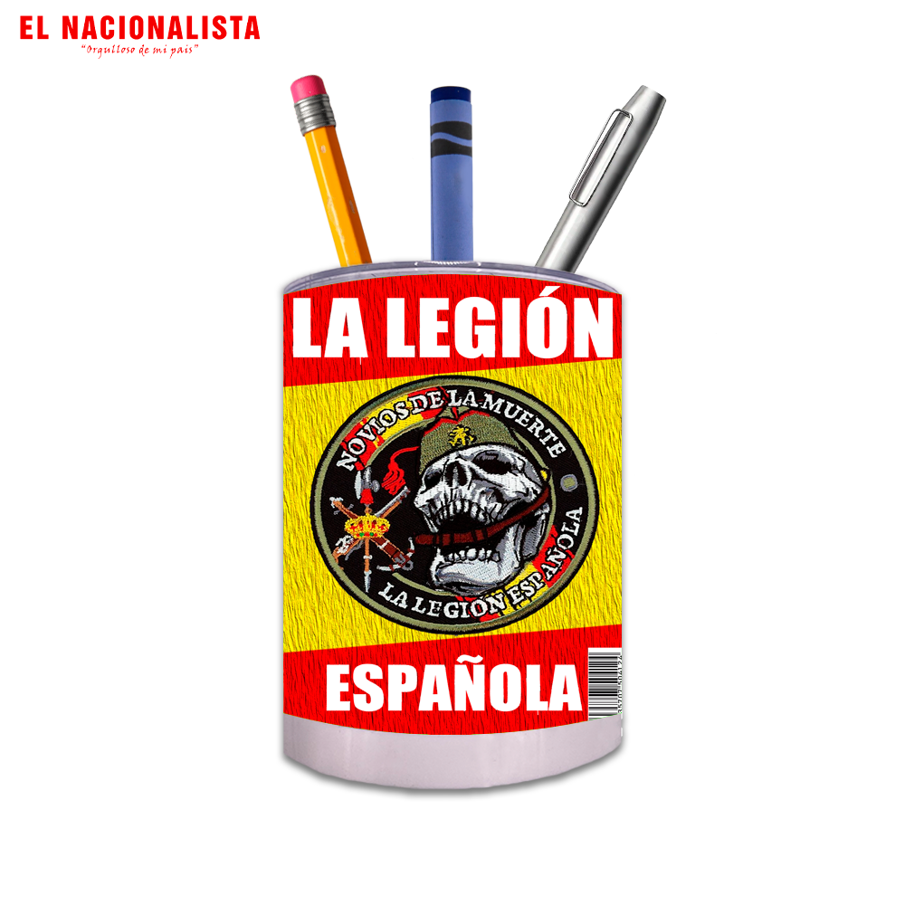 Porta Lápices Circular Legión Española Novios de la Muerte – Cubilete de Escritorio con Emblema Legionario