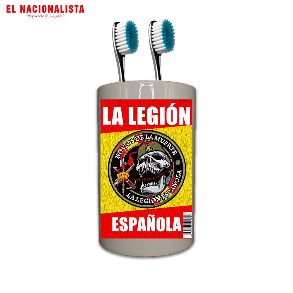 Bote para Cepillos de Dientes Legión Española Novios de la Muerte – Organizador de Baño con Emblema Legionario