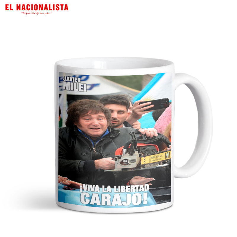 Taza de Cerámica Javier Milei – Mug Viva la Libertad Carajo