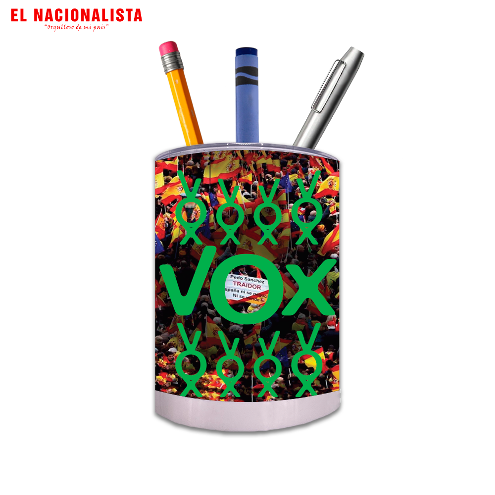 Porta Lápices Circular Vox con muchos Vox – Orden con Identidad Vox con muchos Vox