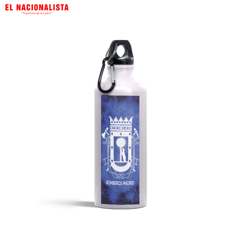 Cantimplora de Aluminio Bomberos Madrid – Botella Deportiva con Escudo Oficial
