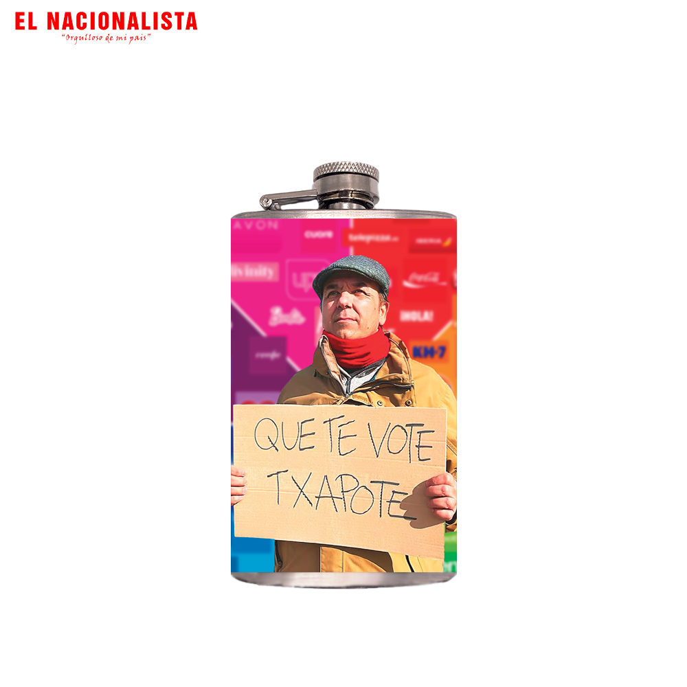 Petaca Que te vote Txapote – Compañera de Aventuras Que te vote Txapote