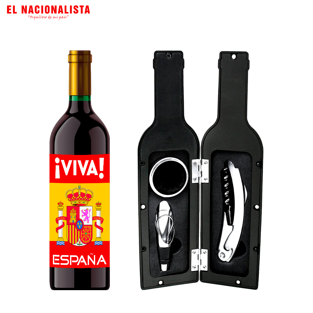 Kit Sacacorchos Viva España bandera – Set para Amantes del Vino Viva España bandera