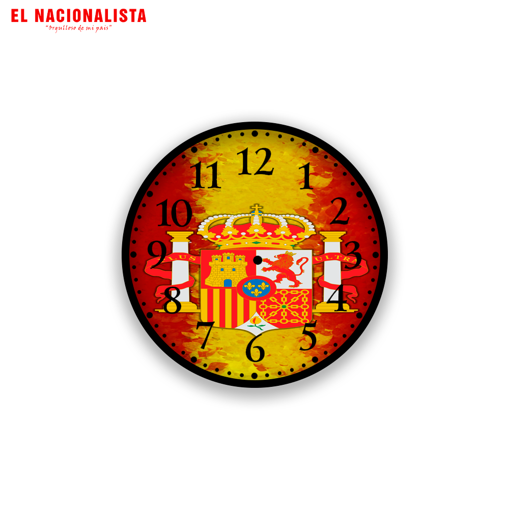 Reloj de Pared Escudo con bandera españa – Puntualidad con Estilo Escudo con bandera españa