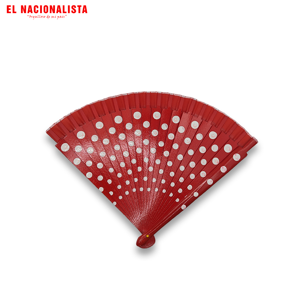 Abanico de Madera de Lunares – Abanico Español Flamenco para Feria y Baile