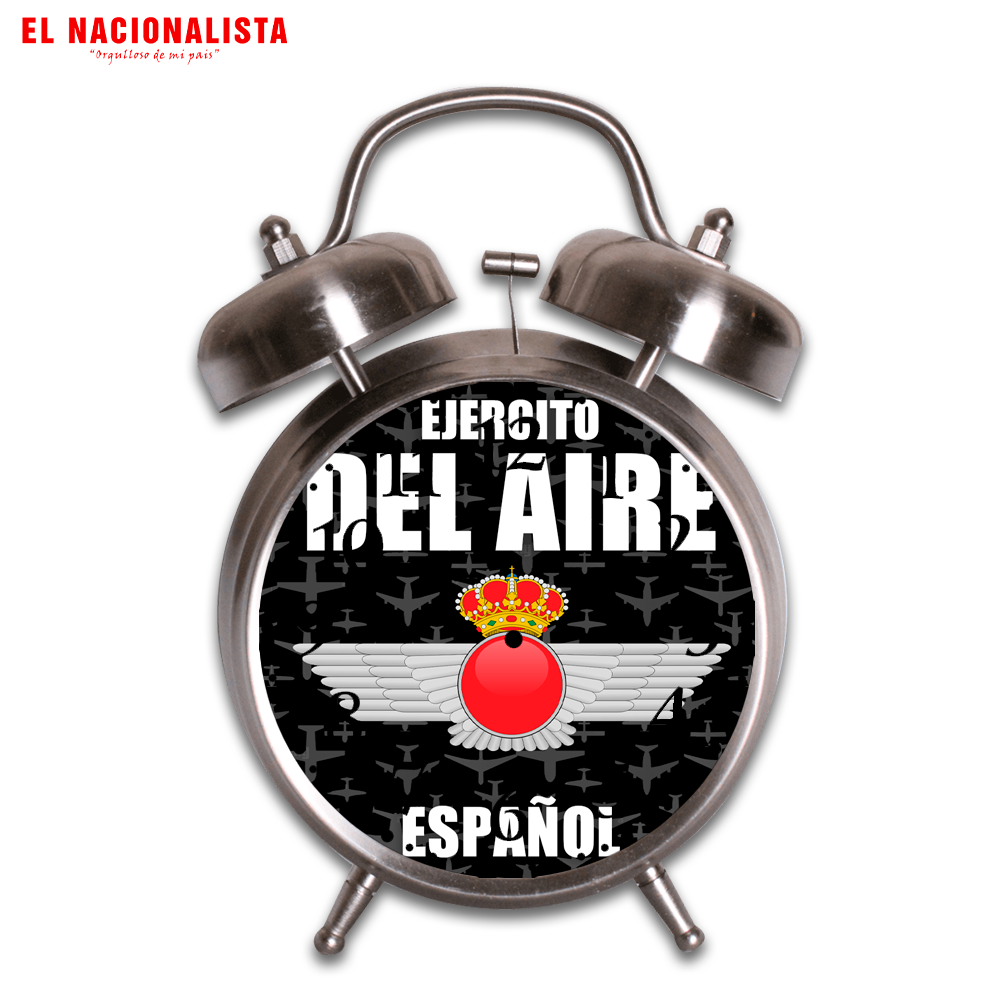 Reloj Despertador Ejército del Aire Español – Despertador de Mesa con Emblema del Ejército del Aire