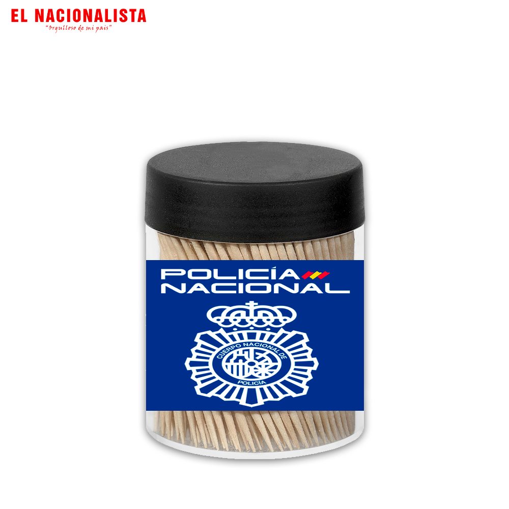 Bote de Palillos Policía Nacional – Palillero de Cocina con Emblema de la Policía Nacional